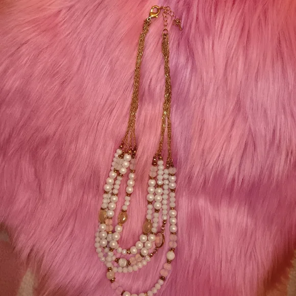 Pearl Crystal Rhinestone Multi-Strand Necklace - Picture 5 of 6